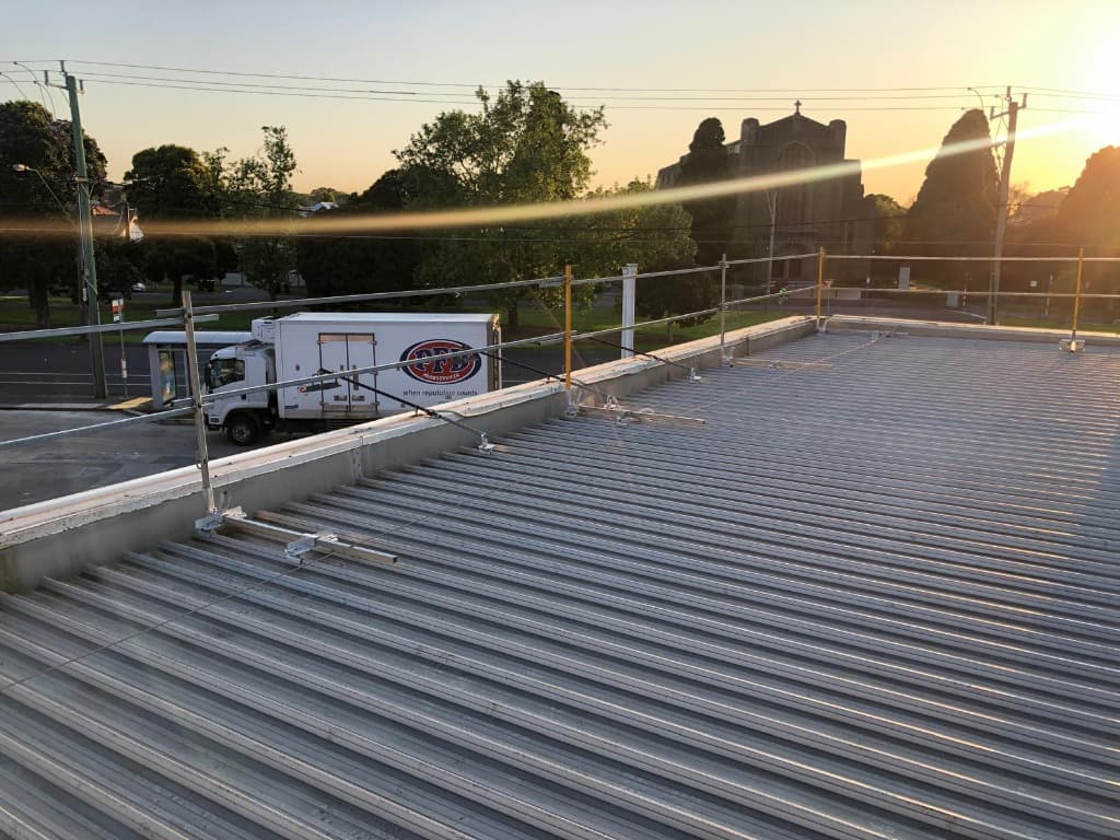 Construction site with edge protection